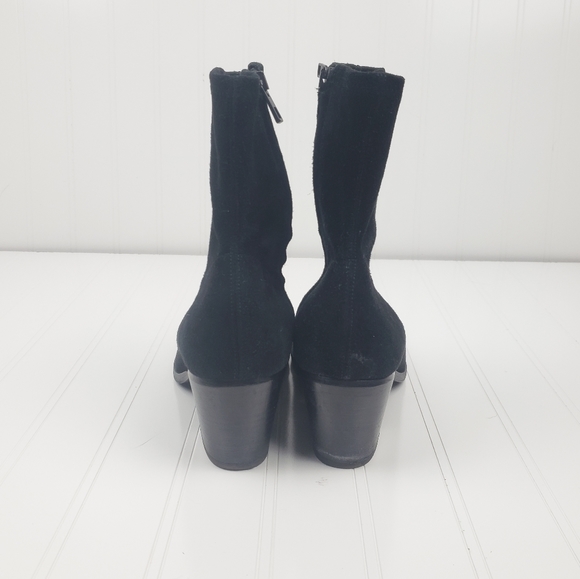 Vince. Hayek black suede block heel sock booties - Picture 9 of 13